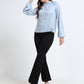 Crinkled Raw-Edge Blouse - Sky