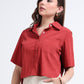 Solid Boxy cropped shirt - Rose