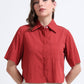 Solid Boxy cropped shirt - Rose